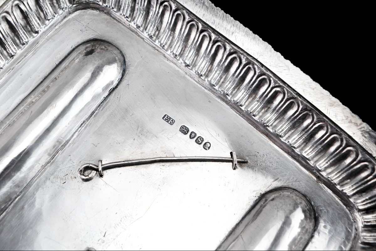 A Magnificent Large (1kg+) Antique Georgian Solid Silver Inkstand Regency Design - London 1813-photo-8