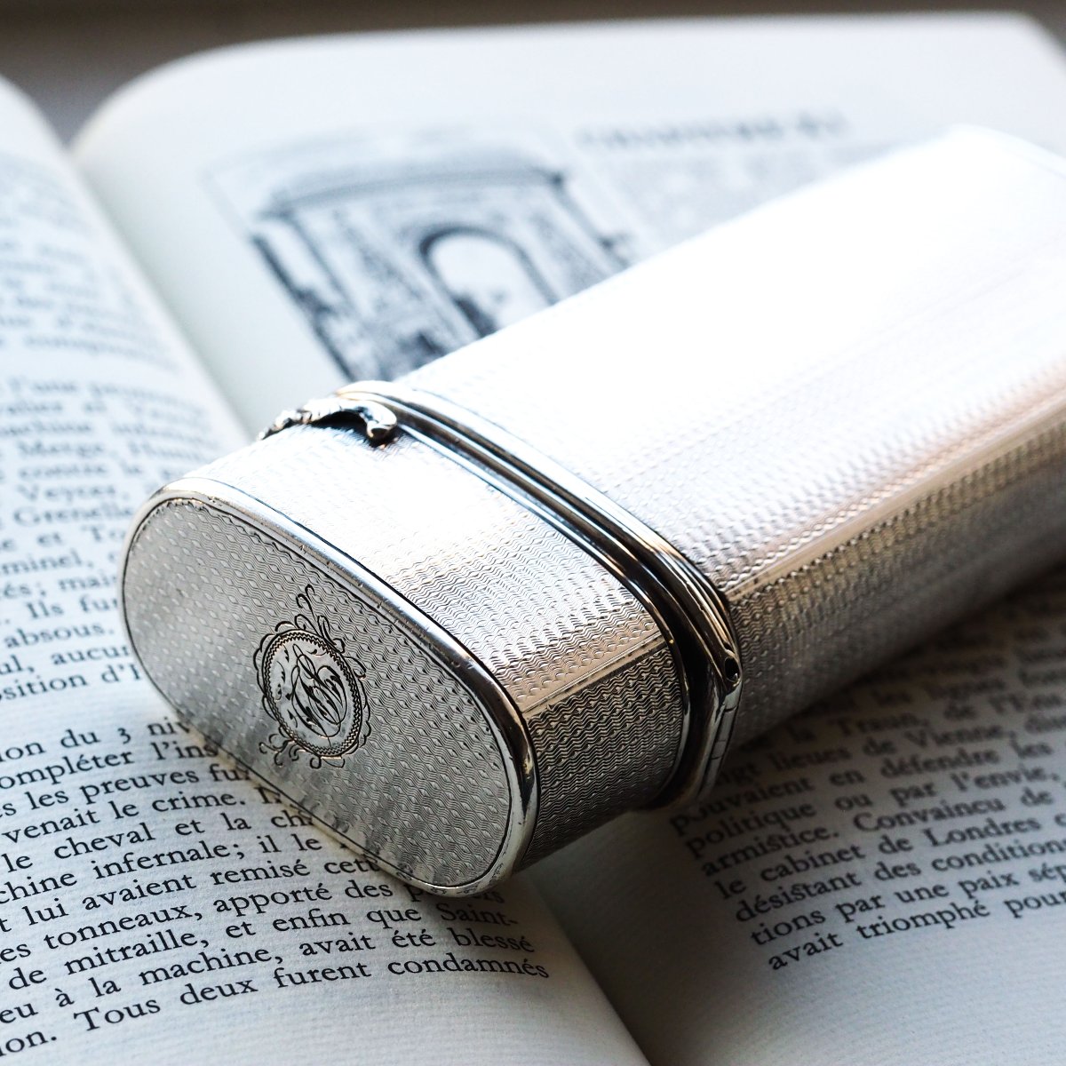 Antique Georgian Solid Silver Cigar/cheroot Case Engine Turned - Edward Edwards 1836-photo-3