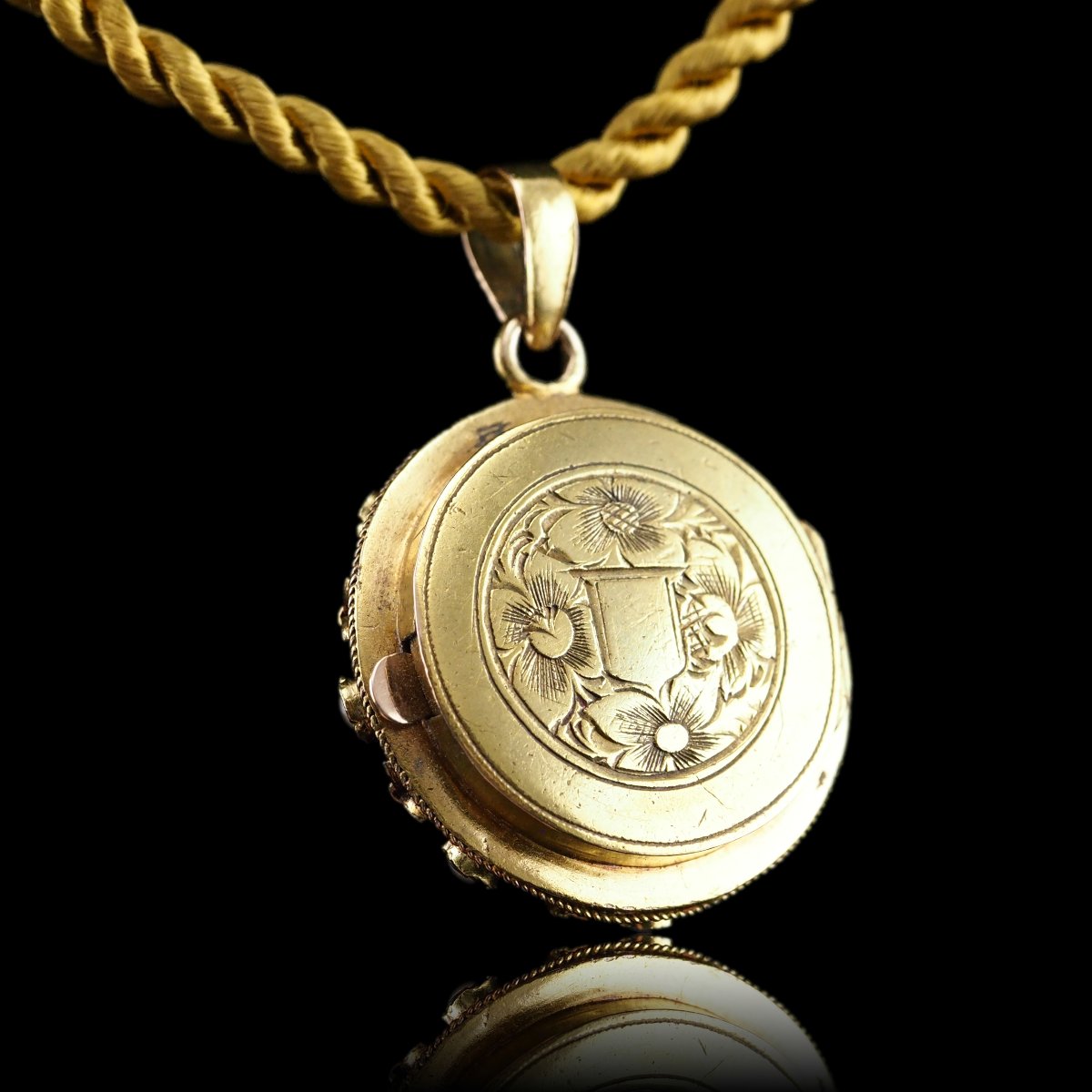 Collier ancien victorien à pendentif étoile serti de diamants, perles - Or 15K vers 1880-photo-3
