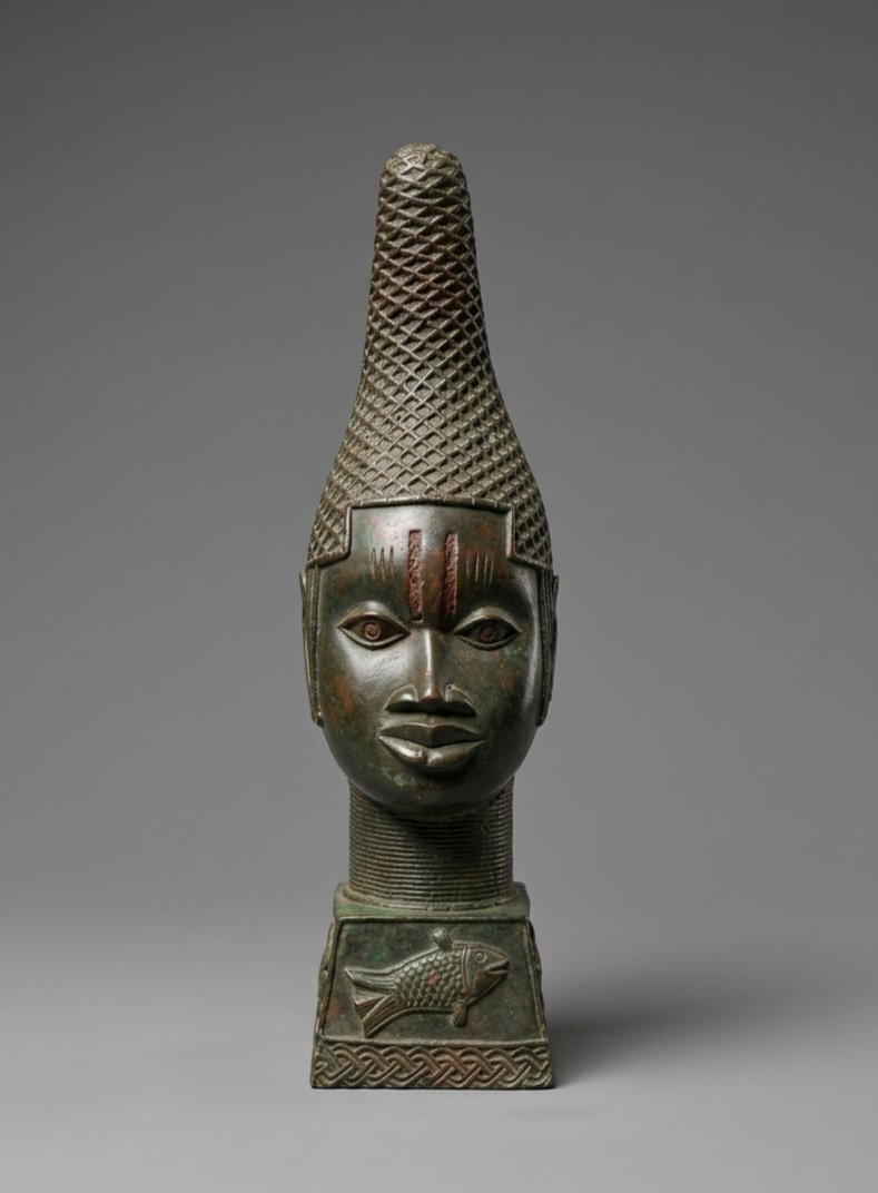 Oba Commemorative Head Bronze Ife-beni Edo-benin-photo-1