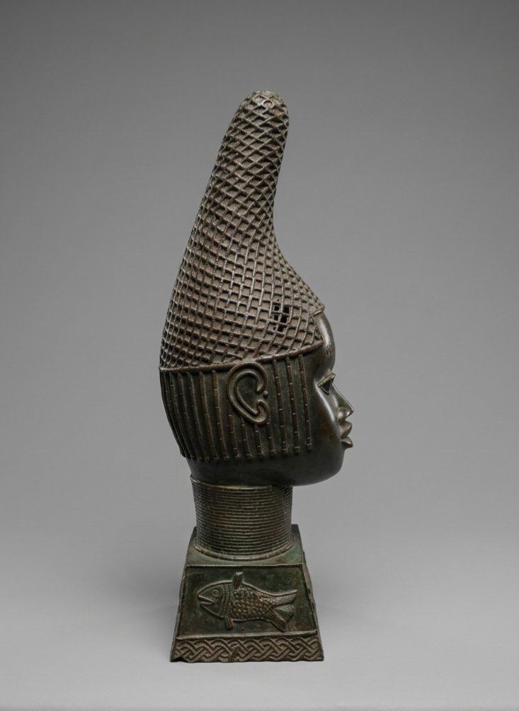 Oba Commemorative Head Bronze Ife-beni Edo-benin-photo-3
