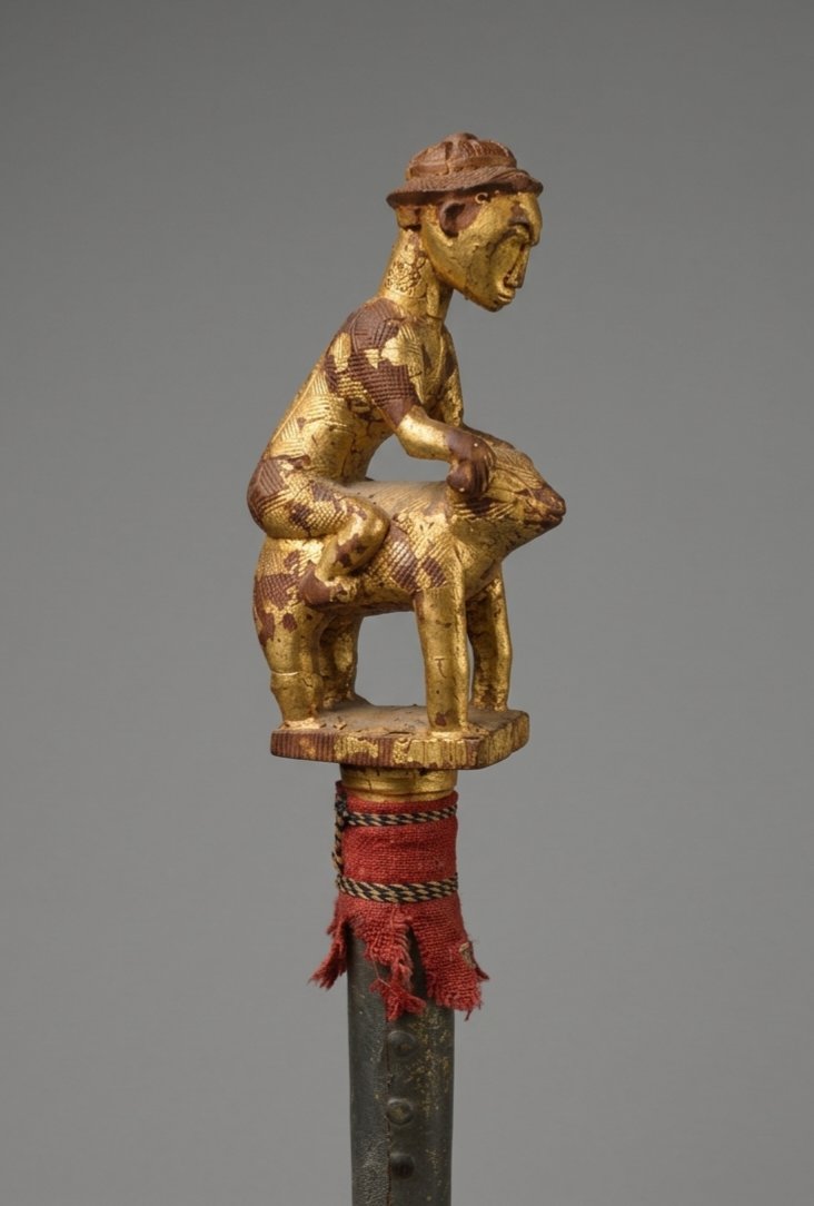 Dignitary Cane. Baule-côte d'Ivoire.  Gold Leaf-photo-4