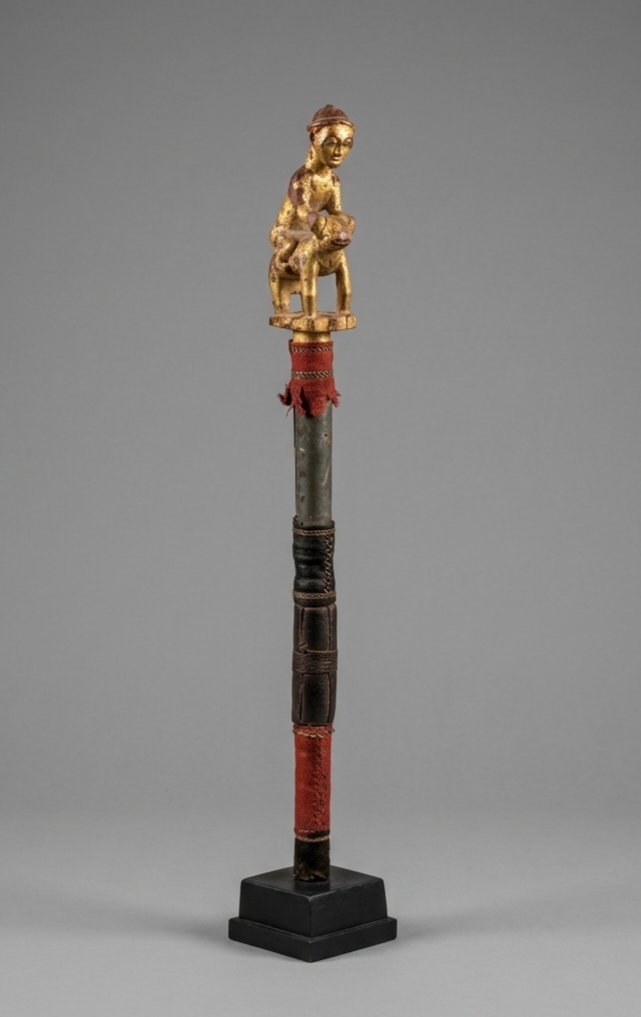 Dignitary Cane. Baule-côte d'Ivoire.  Gold Leaf-photo-8