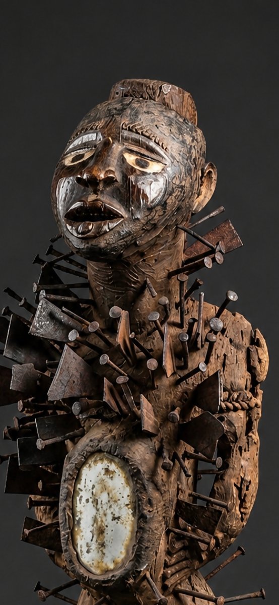STATUE KONGO, FIGURE DE POUVOIR, NKISI -photo-3