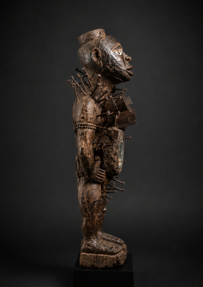 STATUE KONGO, FIGURE DE POUVOIR, NKISI -photo-1