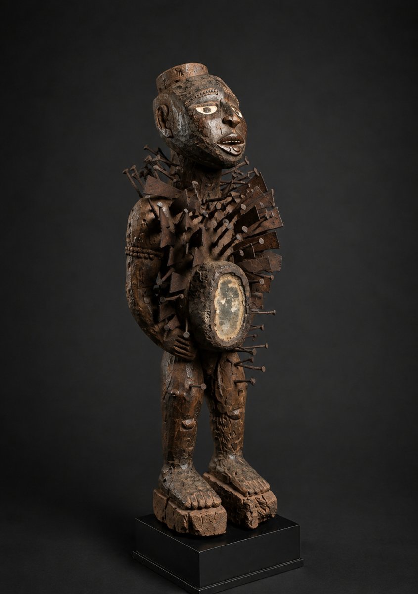 STATUE KONGO, FIGURE DE POUVOIR, NKISI -photo-5
