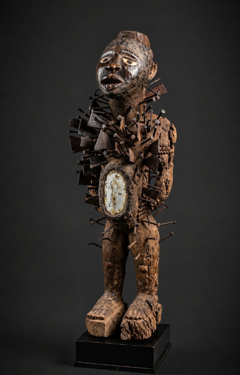 STATUE KONGO, FIGURE DE POUVOIR, NKISI 