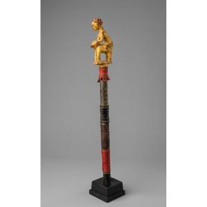 Dignitary Cane. Baule-côte d'Ivoire. Gold Leaf
