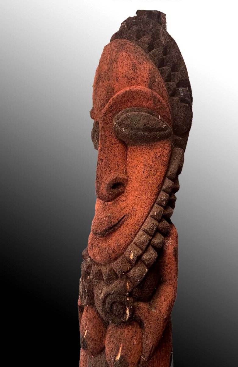 Couple De Fougères arborescentes sculptées Ambrym Vanuatu Océanie Art Premier-photo-6