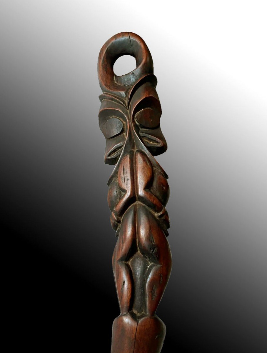 Important Bâton De Dignitaire Ambrym Vanuatu Art Premier Océanie-photo-3