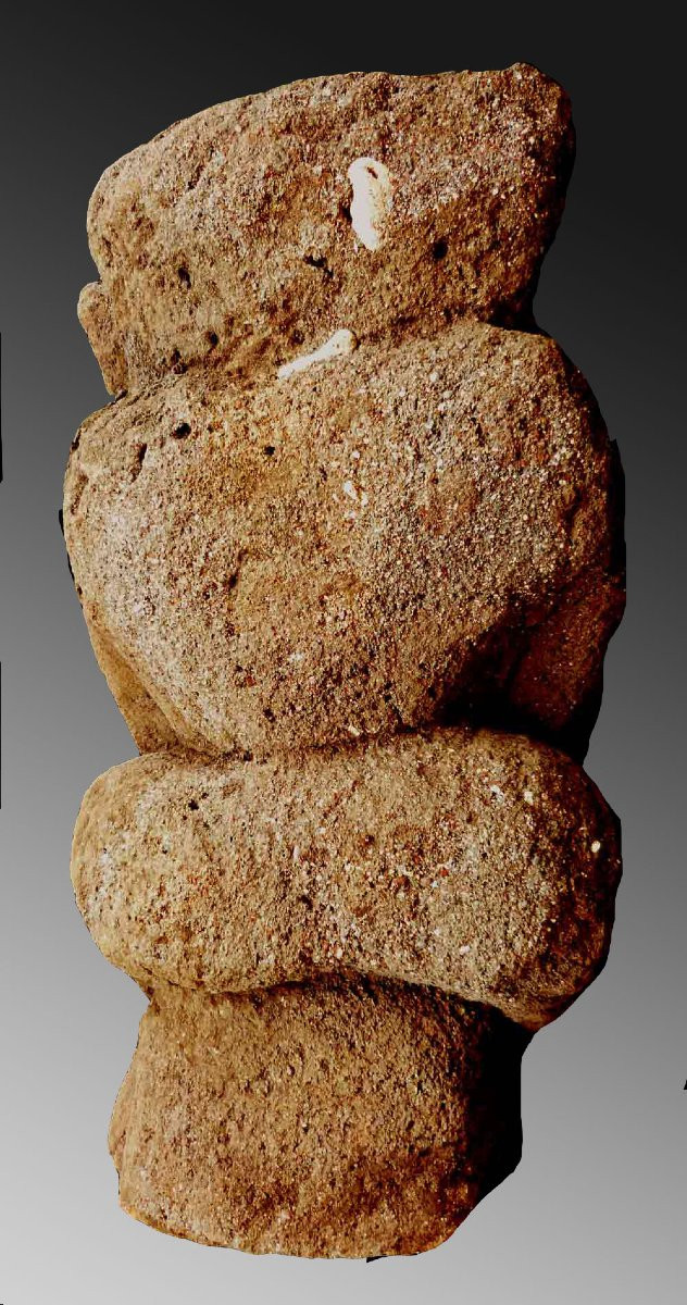 Stylized Maternity Sculpted In Coral Stone Vanuatu Oceania Tribal Art-photo-1