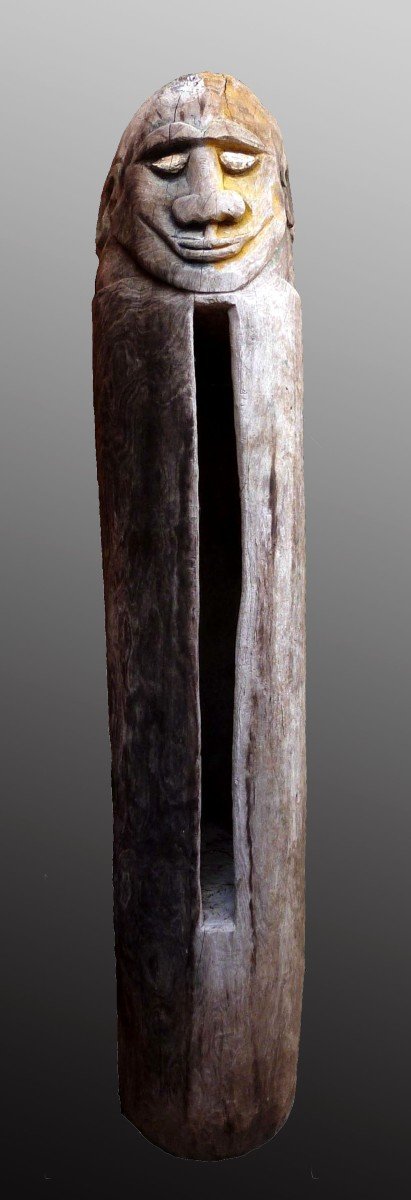 Prestigious And Ancient Anthropomorphic Slit Drum Malakula Vanuatu Oceania Primitive Art