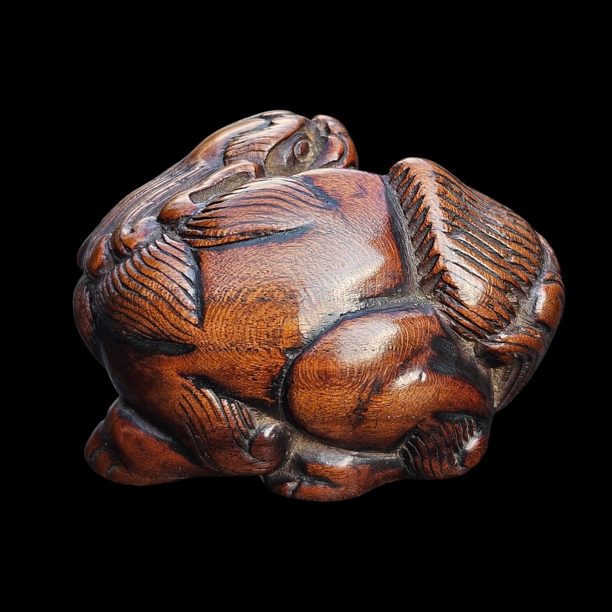 Shishi Looking Back. Netsuke -photo-4