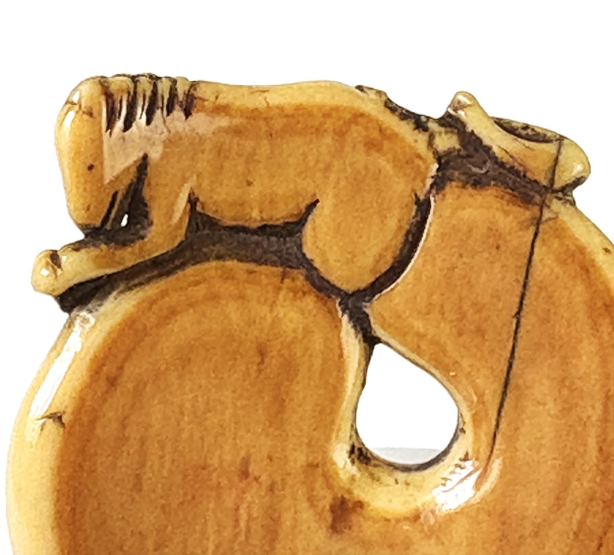 Netsuke Depicting The Horse Chorako Emerging From Its Gourd-photo-3