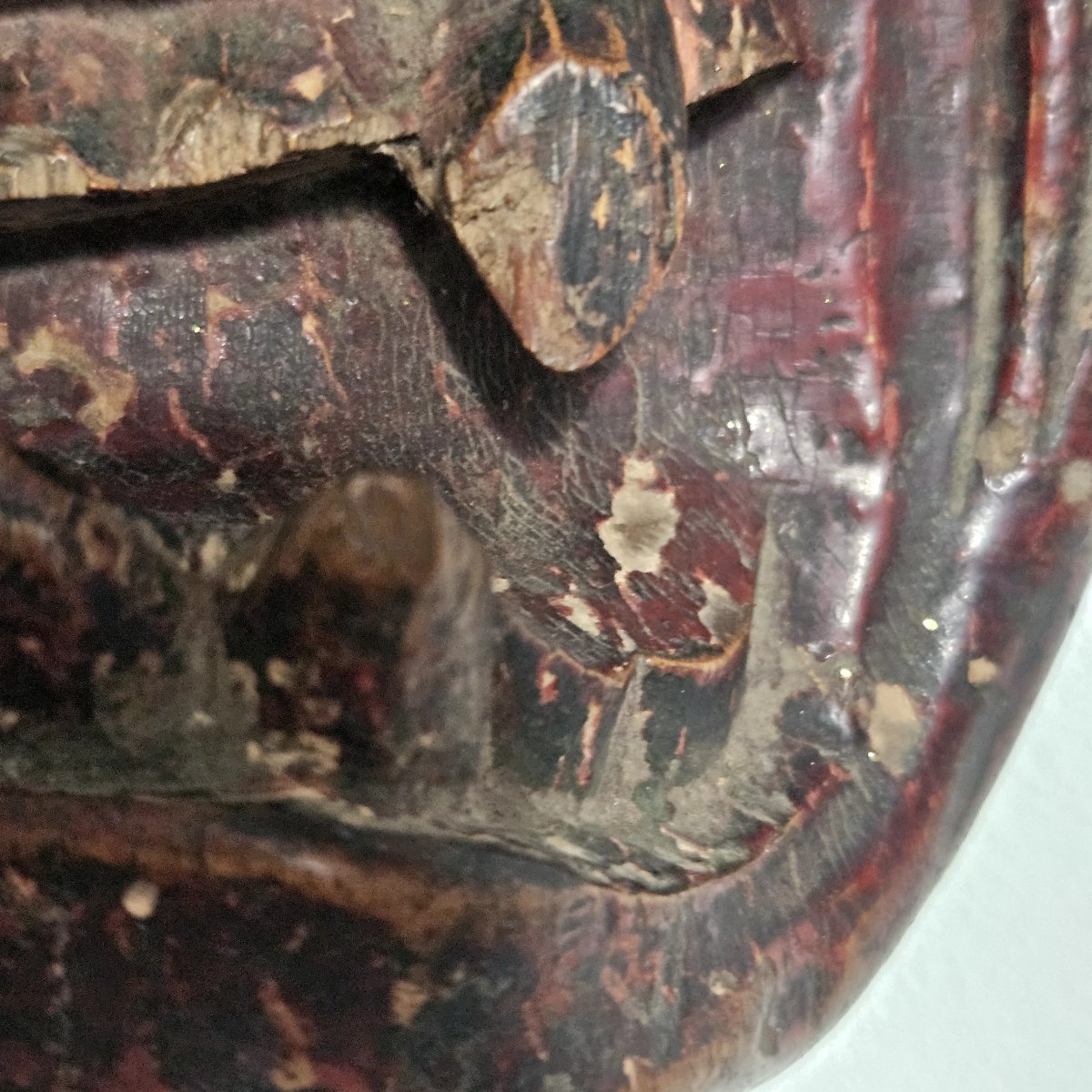 Japanese Demon Mask Made Of Lacquered Wood -photo-6