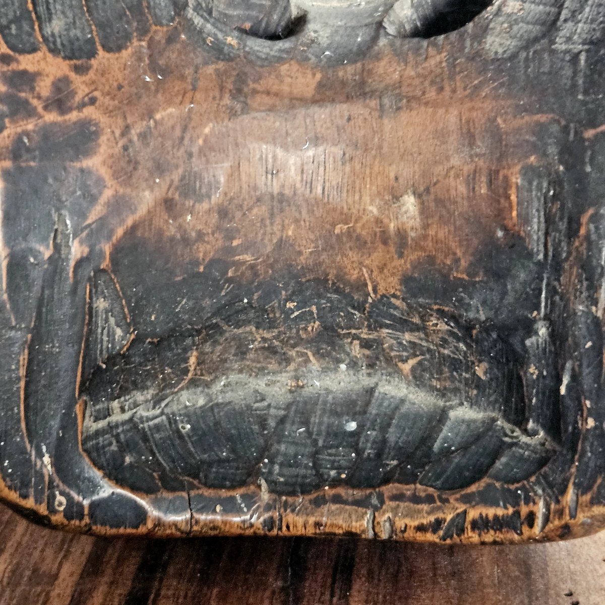 Japanese Demon Mask Made Of Lacquered Wood -photo-8