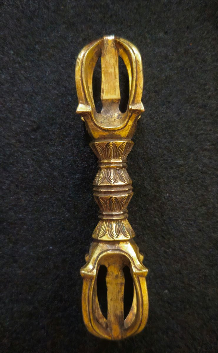 Set Of 7 Japanese Buddhist Ormolu Rinpo Vajra Katsuma Instruments-photo-4