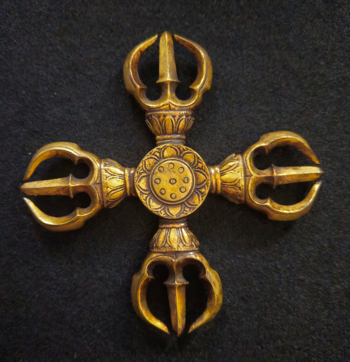 Set Of 7 Japanese Buddhist Ormolu Rinpo Vajra Katsuma Instruments-photo-5