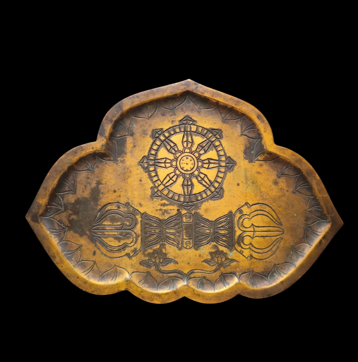 Kongōban.bronze Tray For Rinpo And Vajra .kamakura. Japan