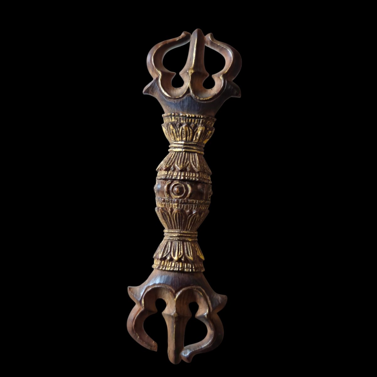 3 Buddhist Ritual Kongo In Gilded Wood.japan-photo-2