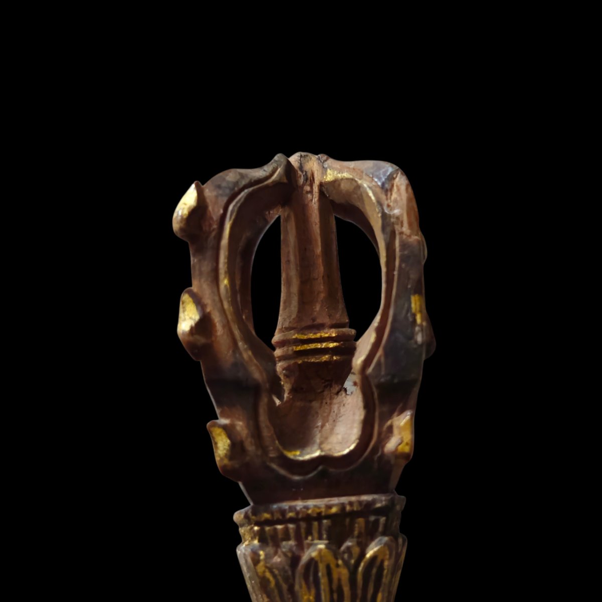 3 Buddhist Ritual Kongo In Gilded Wood.japan-photo-4
