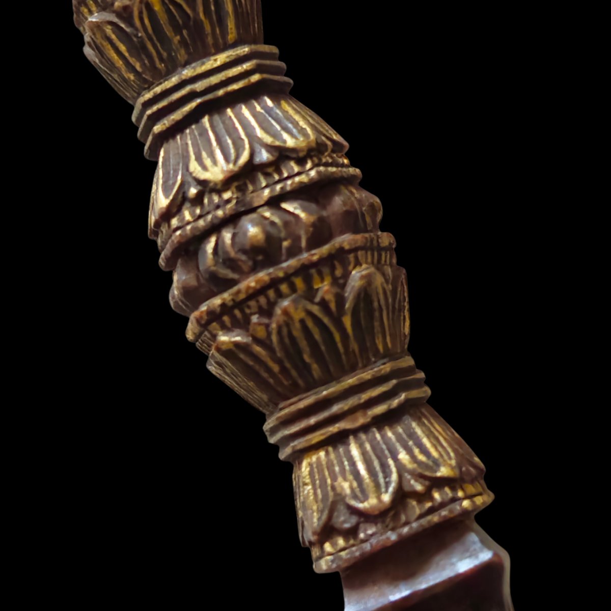 3 Buddhist Ritual Kongo In Gilded Wood.japan-photo-5