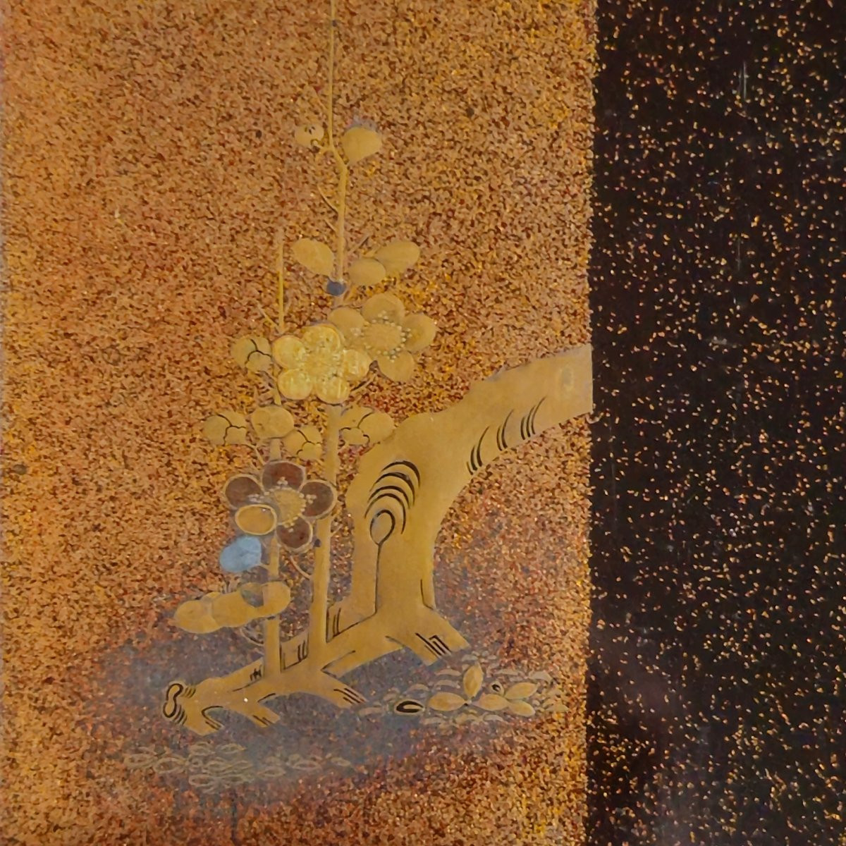 Suzuribako à décor de pins sur un rocher dans l’eau.Japon -photo-6