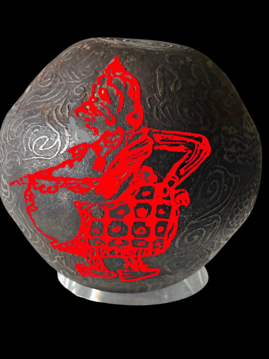 Sphère talisman d'Indonésie aux 2 divinités SEMAR et dragon -photo-4