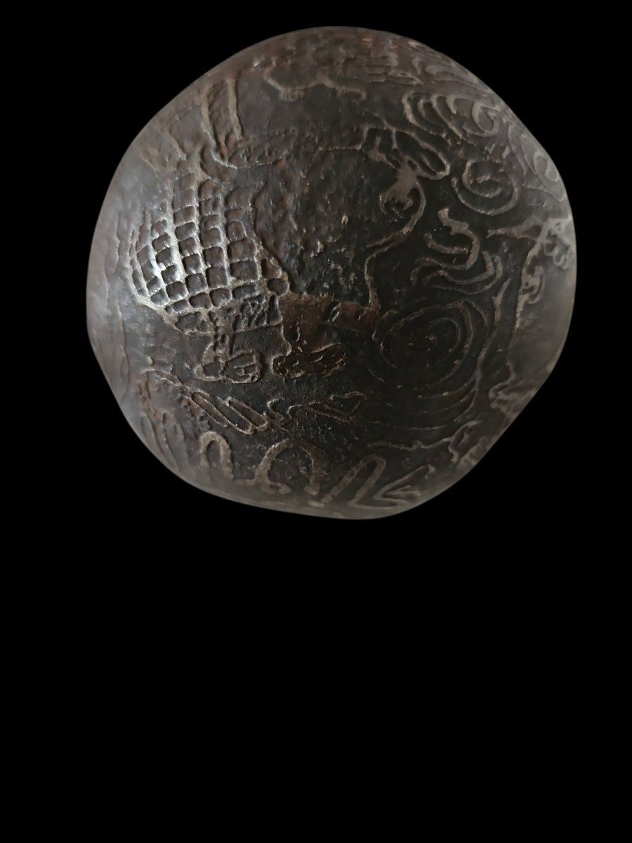 Sphère talisman d'Indonésie aux 2 divinités SEMAR et dragon -photo-8