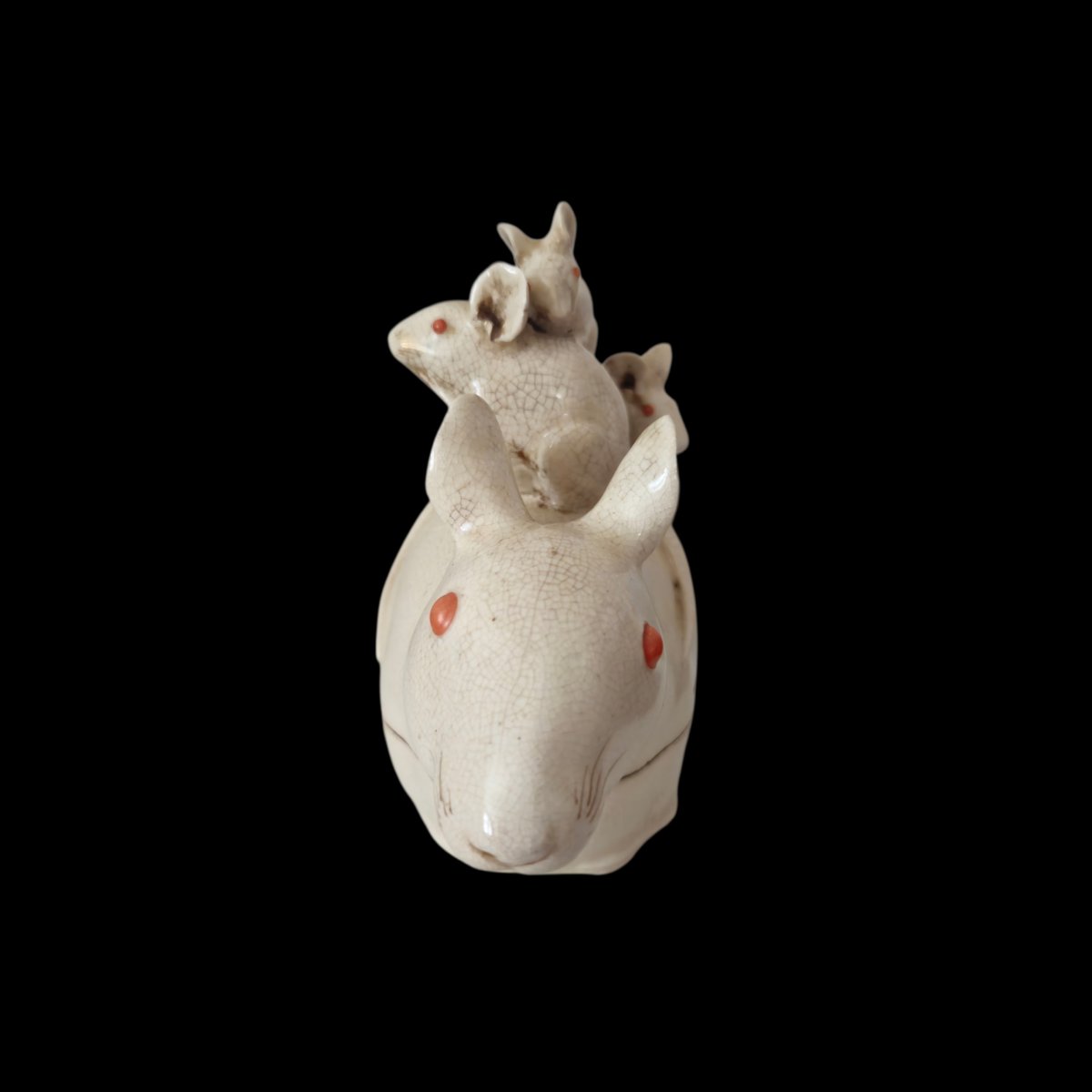 Kogo aux souris en céramique blanche d'Osaka.Japon .encens. -photo-8