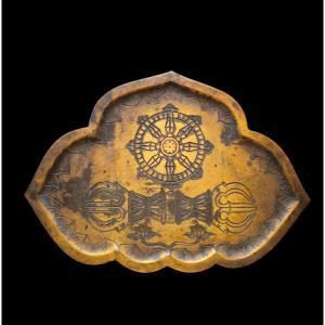 Kongōban.bronze Tray For Rinpo And Vajra .kamakura. Japan