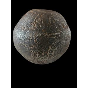 Indonesian Talisman Sphere With 2 Semar And Dragon Deities