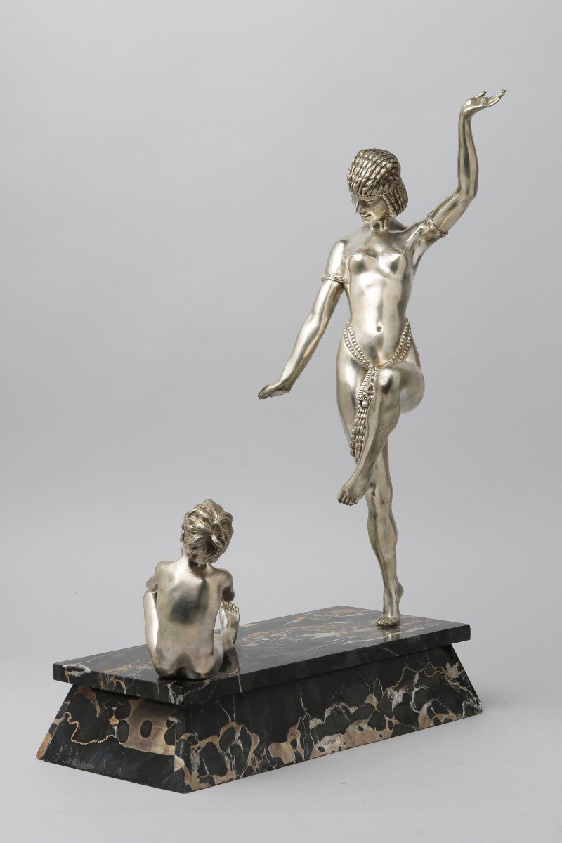 Silver Bronze By Emile Adolphe Monier (1883-1970)-photo-2