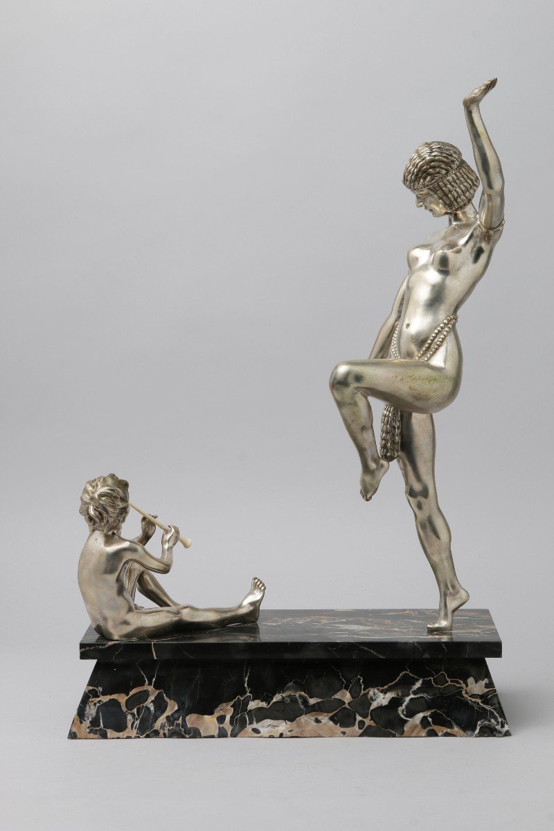 Silver Bronze By Emile Adolphe Monier (1883-1970)-photo-3