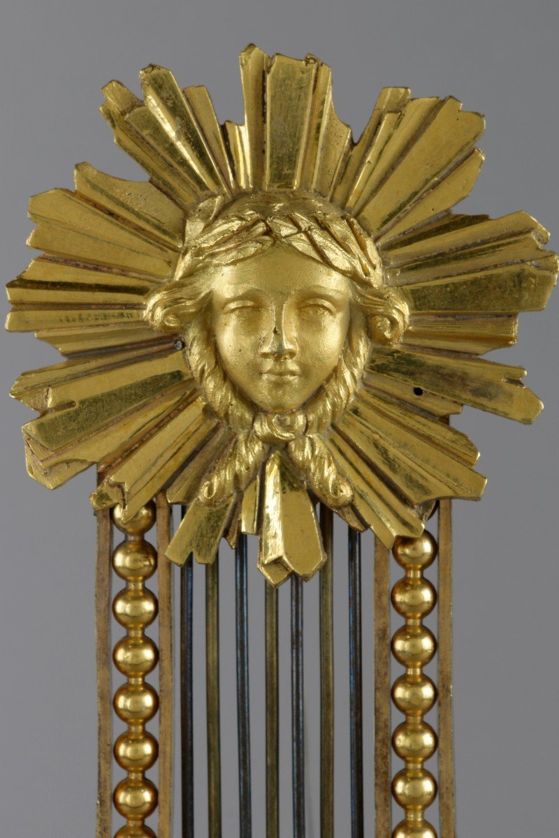 Délicate Et Superbe Pendule Lyre d'époque Louis XVI-photo-3