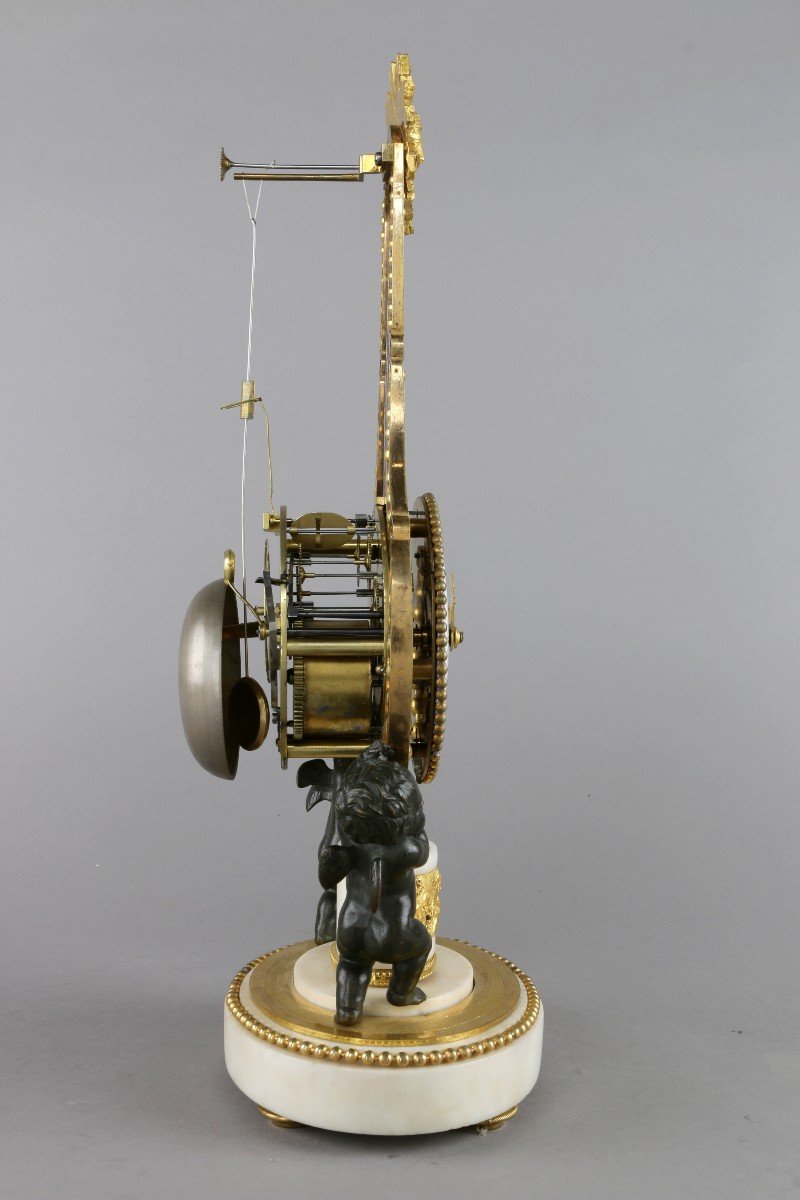 Délicate Et Superbe Pendule Lyre d'époque Louis XVI-photo-2