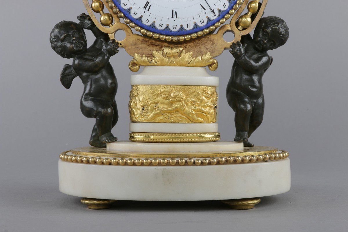 Délicate Et Superbe Pendule Lyre d'époque Louis XVI-photo-5