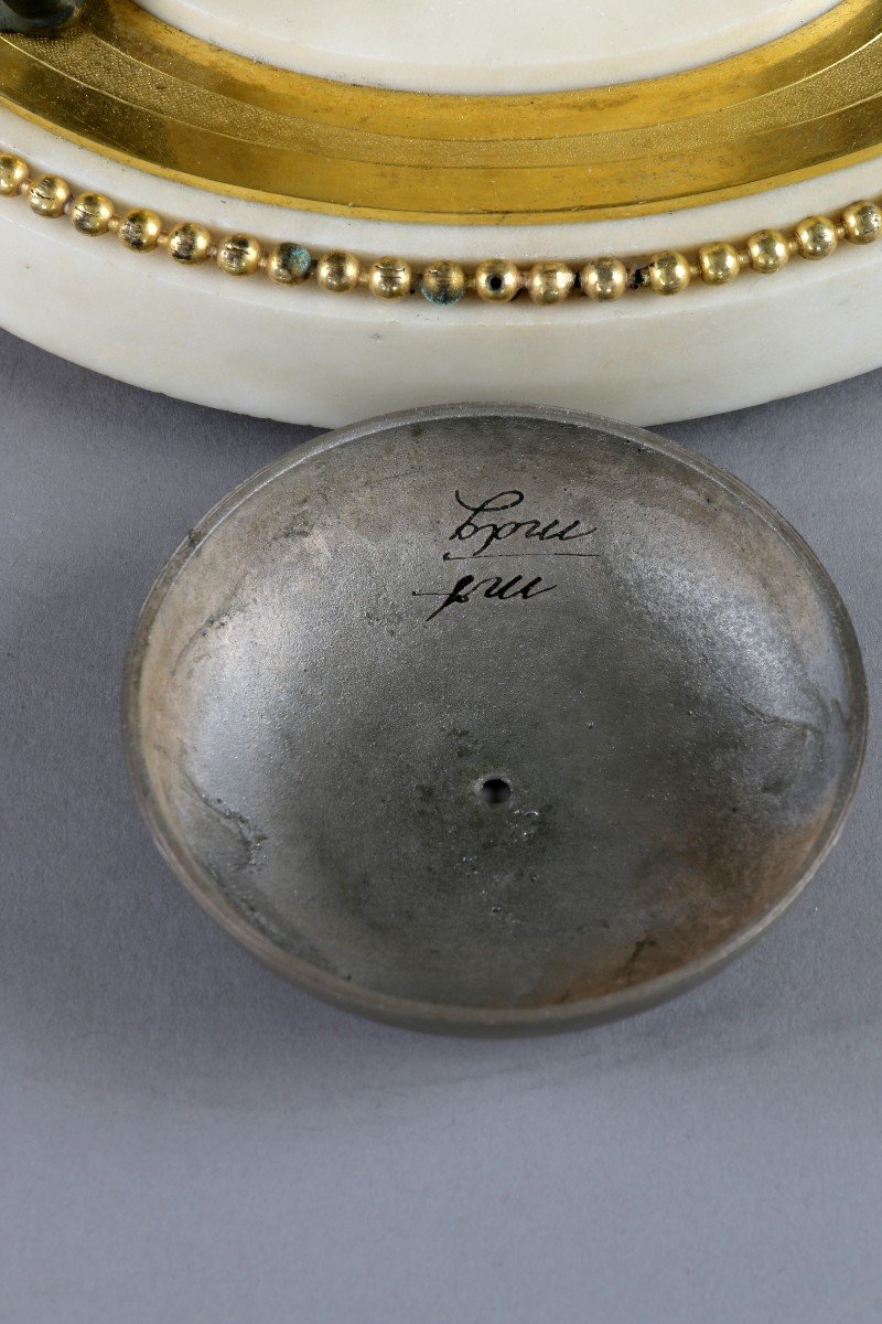Délicate Et Superbe Pendule Lyre d'époque Louis XVI-photo-8