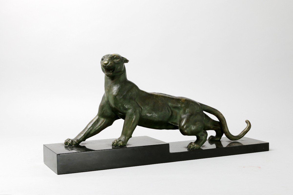 Bronze Lionne Art Déco-photo-1