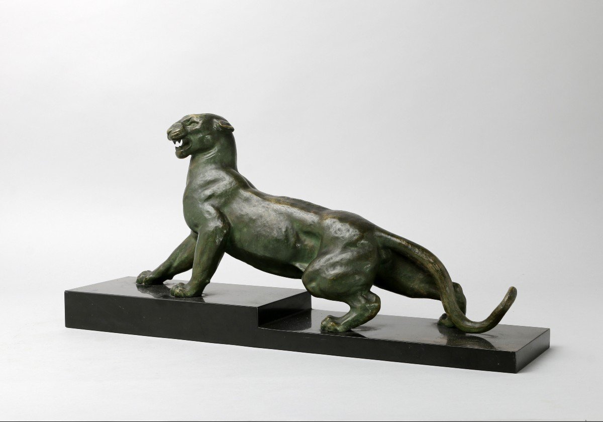 Bronze Lionne Art Déco-photo-2