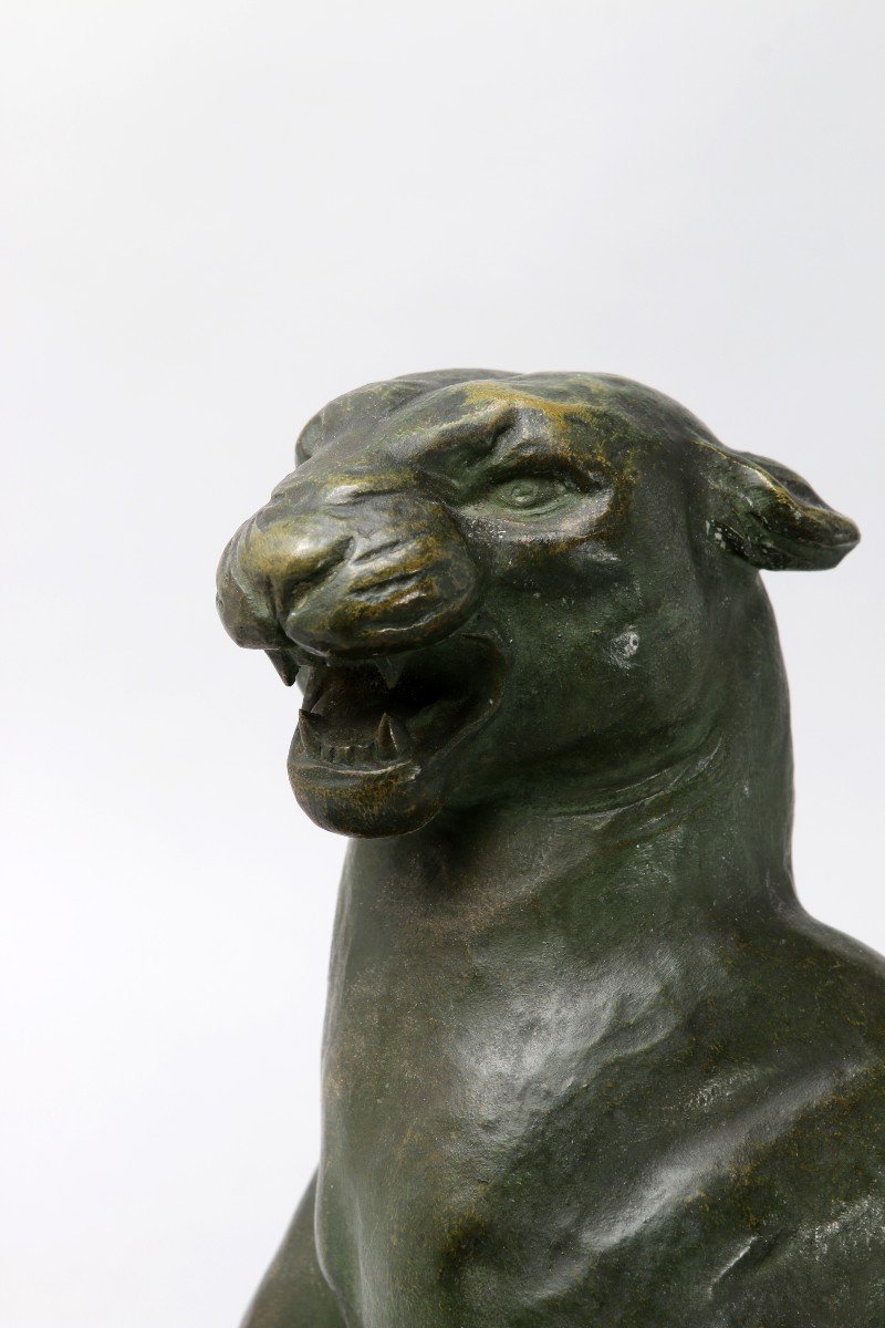 Bronze Lionne Art Déco-photo-4