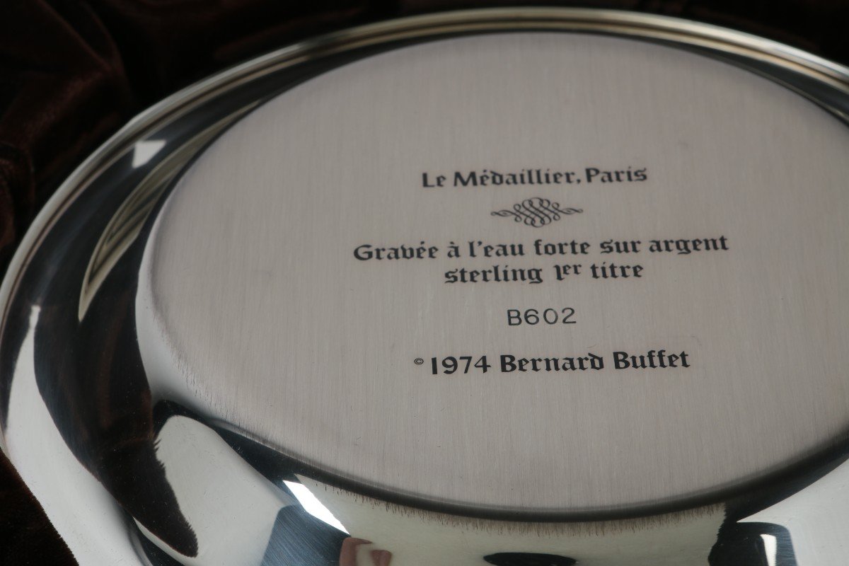 Bernard Buffet,  Assiette Argent massif à l'Unité-photo-4