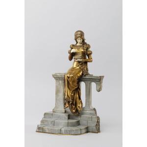 Art Deco Chryselephantine Bronze By Dominique Alonso