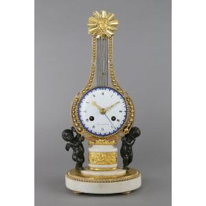 Delicate And Superb Louis XVI Lyre Clock