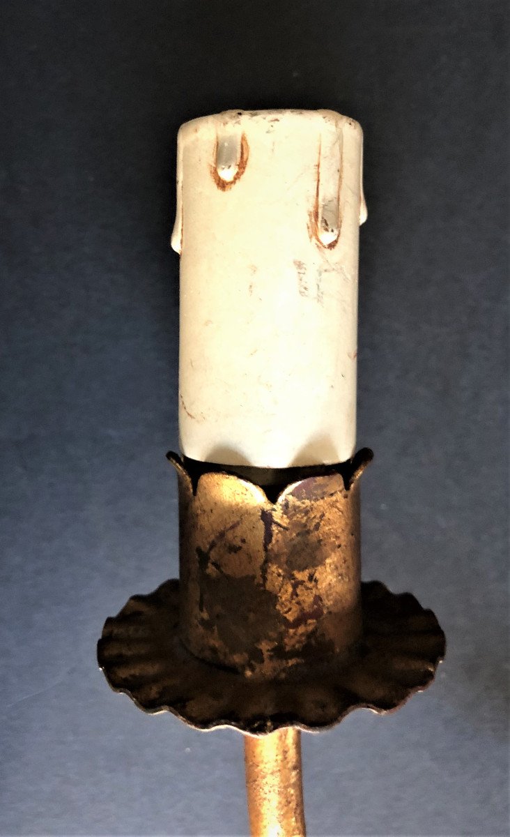 Pair Of Tole Sconces From Maison Bagués For Jansen Late World War II Period-photo-3