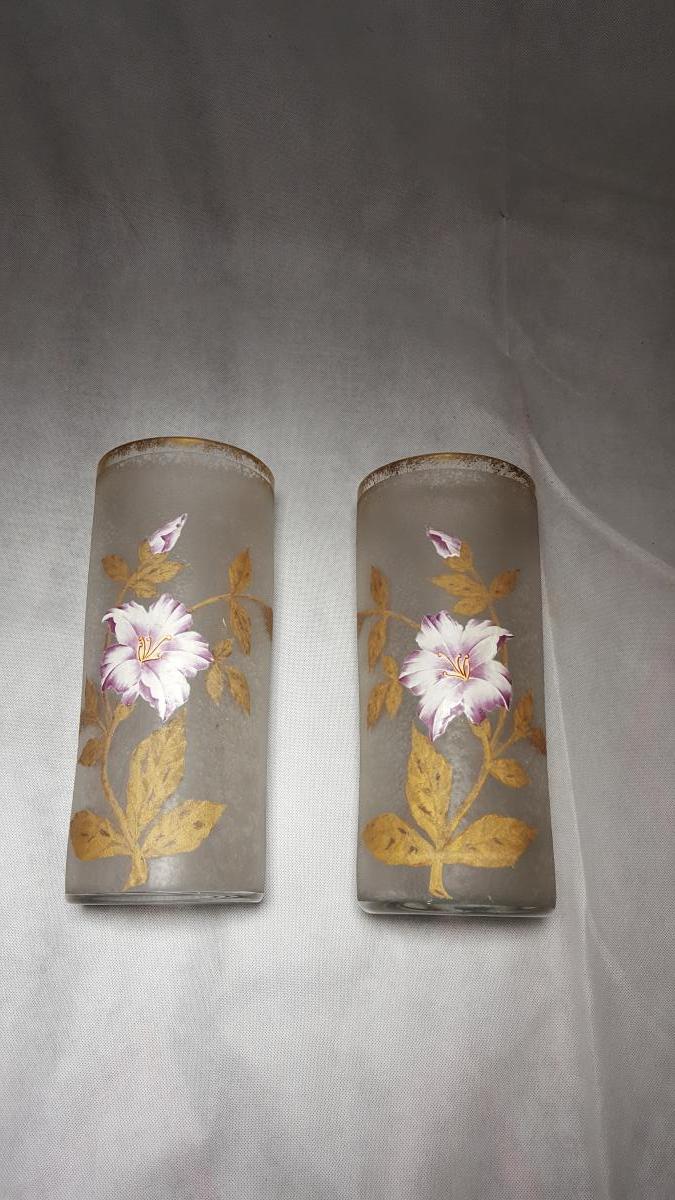 Paire De Vases Cylindriques Legras -photo-2