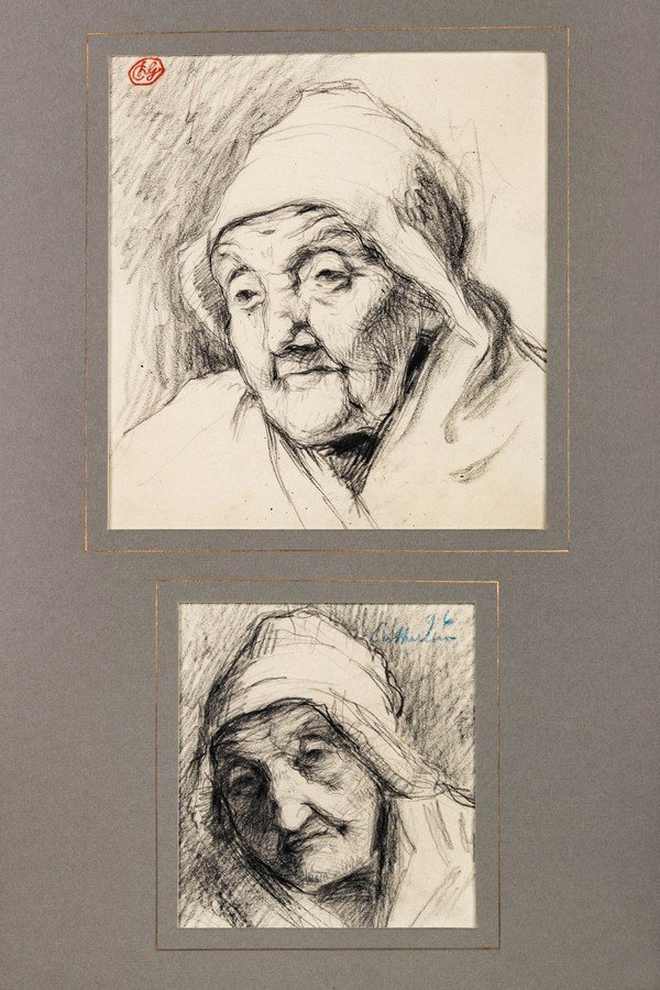 Charles Guérin Portrait Of Catherine Gallier For Her Centenary-photo-2