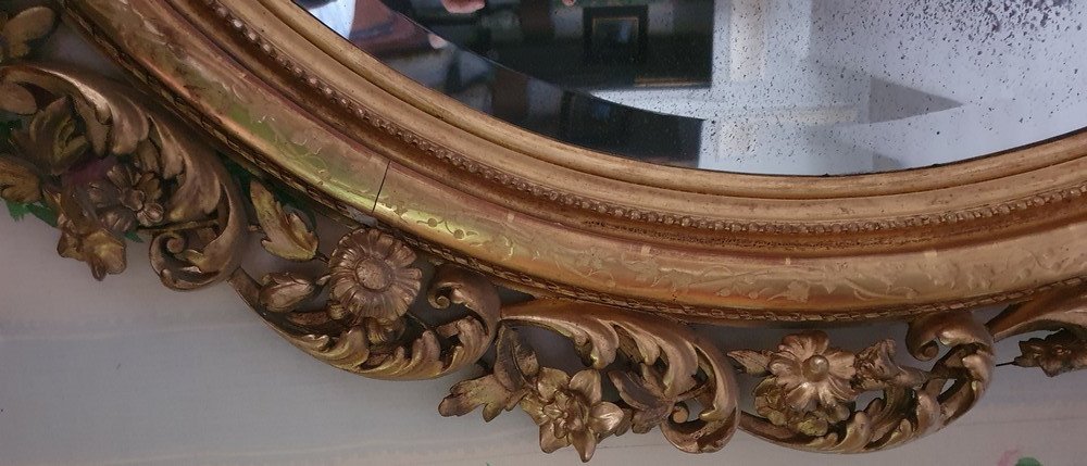 Grand Miroir Ovale Napoléon III-photo-4