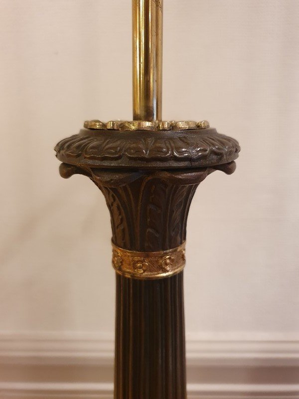 Pair Of Candlesticks Mounted In Restoration Period Lamps-photo-3