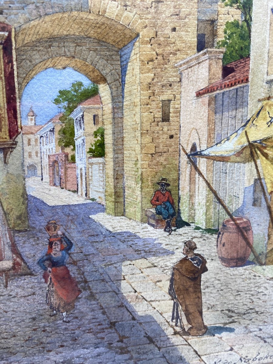 1910 Russian Watercolor Nikolai Vassilievich Nabokoff -photo-4